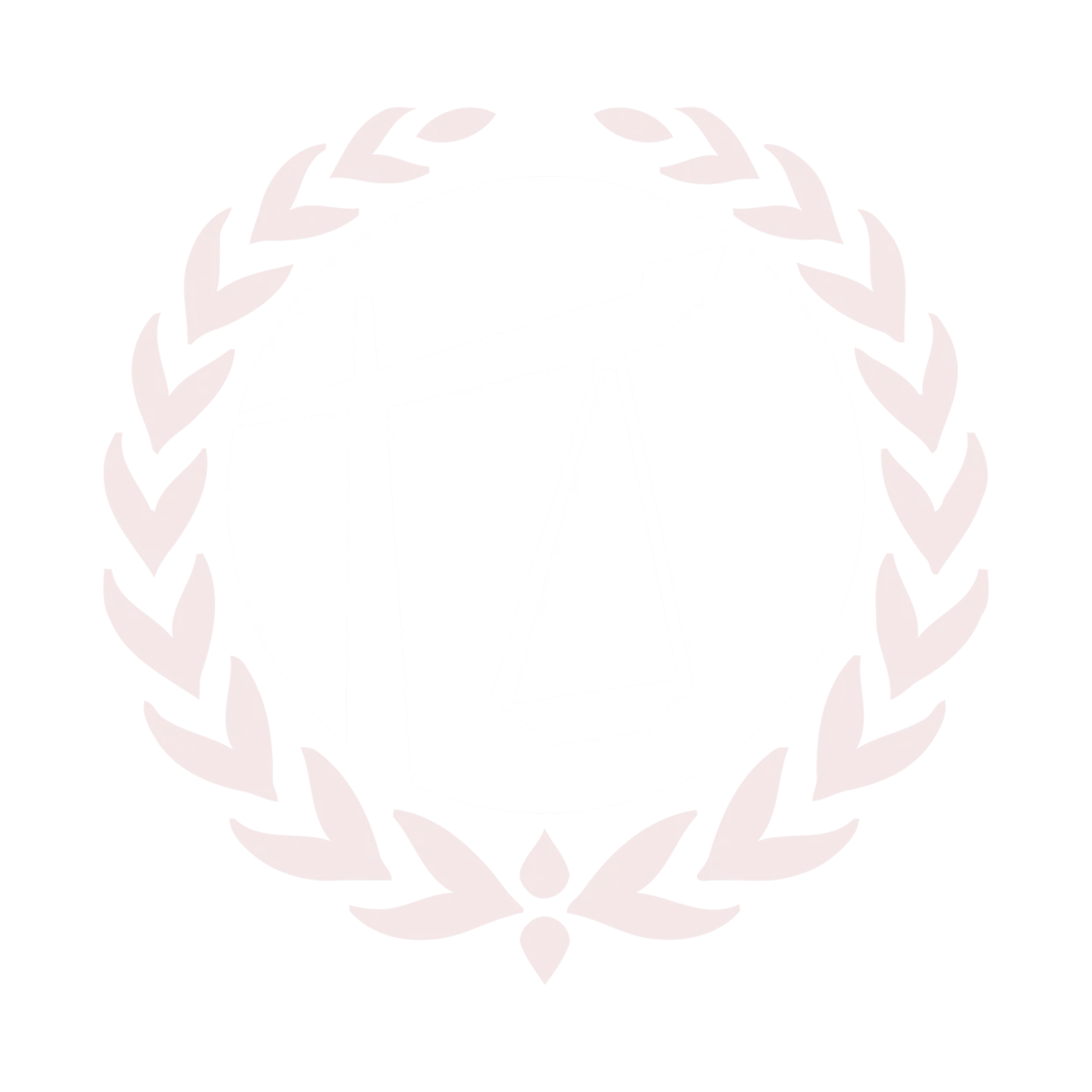 White balance scale icon inside a red laurel wreath on a black background.